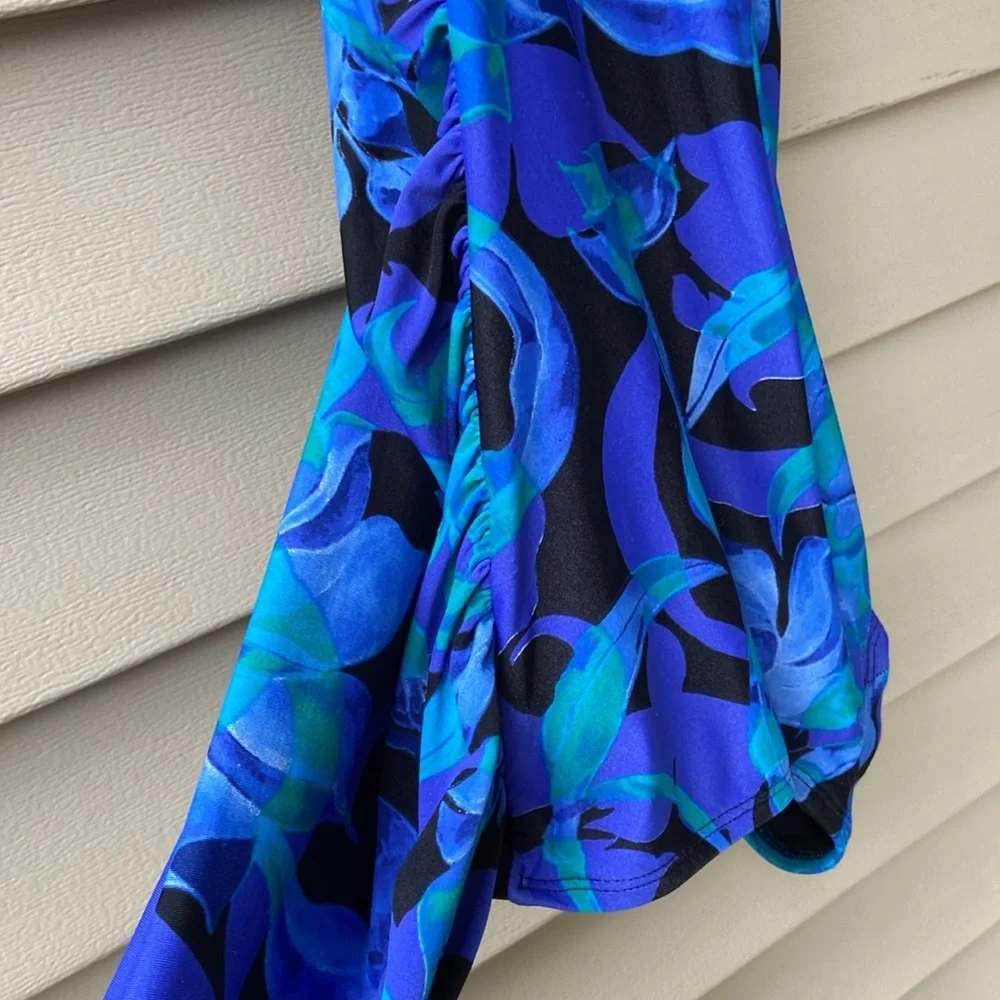 🩱Women’s Swimsuit Sz-XL Blue Floral-Tags Removed, Signs of Wear/Wash- Very Clean